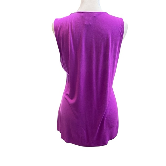 White House Black Market Women's size medium  Purple Ruched Cut Out Tank Top - Picture 3 of 7